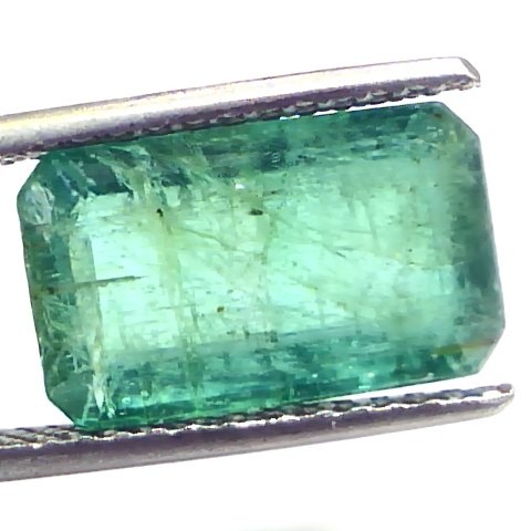 7.60 Ct Certified Untreated Natural Zambian Emerald Gemstone
