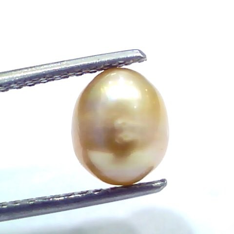 3.43 Ct 7.66 Chaw Natural Real Basra Pearl Moti Certified *RARE