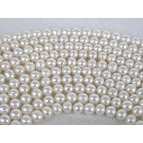Round Culture Pearl with hole for pearl mala making 8MM