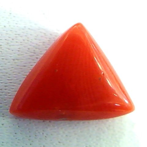 3.18 Carat Natural Italian Red Coral Triangle Gemstone