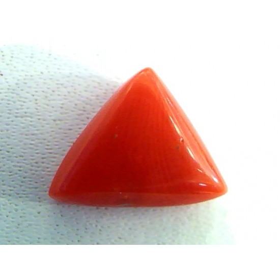 3.18 Carat Natural Italian Red Coral Triangle Gemstone
