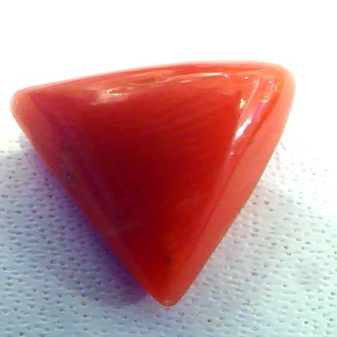 3.19 Carat Natural Italian Triangle Red Coral Moonga Gemstone