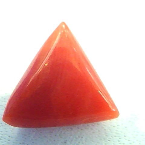 3.21 Carat Natural Italian Triangle Red Coral Moonga Gemstone