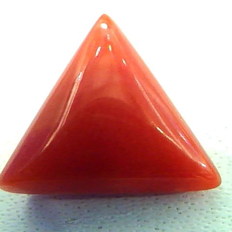 3.94 Carat Natural Italian Triangle Red Coral Moonga Gemstone