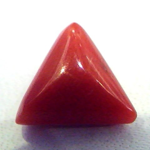 4.12 Carat Natural Italian Triangle Red Coral Moonga Gemstone