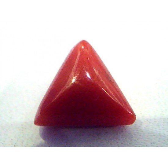 4.12 Carat Natural Italian Triangle Red Coral Moonga Gemstone