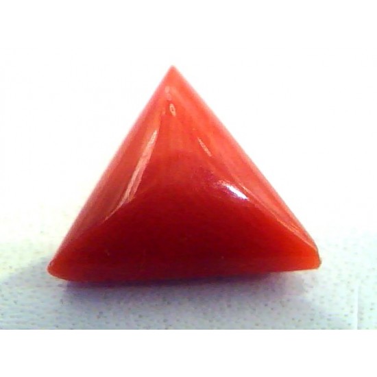 4.12 Carat Natural Italian Triangle Red Coral Moonga Gemstone