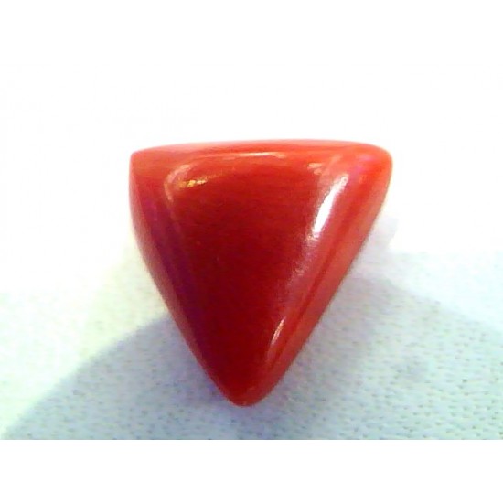4.21 Carat Natural Italian Triangle Red Coral Moonga Gemstone