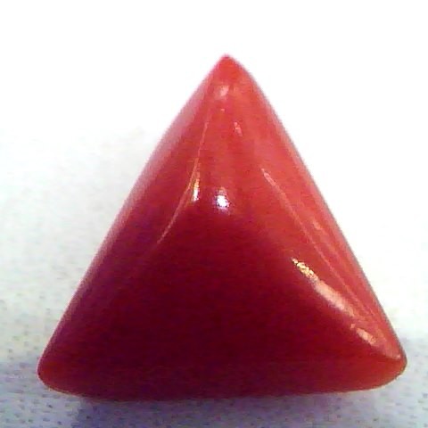 4.24 Carat Natural Italian Triangle Red Coral Moonga Gemstone