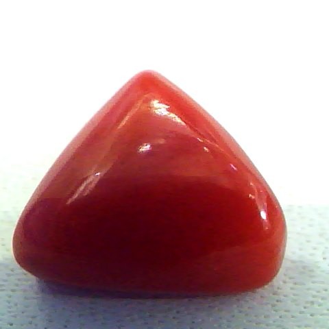 4.24 Carat Natural Italian Triangle Red Coral Moonga Gemstone