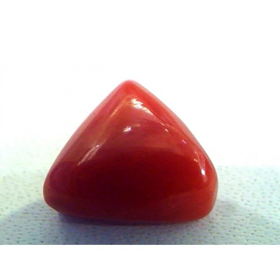 4.24 Carat Natural Italian Triangle Red Coral Moonga Gemstone