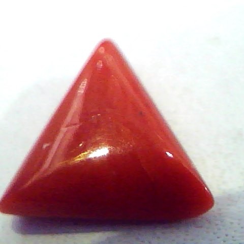 4.27 Carat Natural Italian Triangle Red Coral Moonga Gemstone