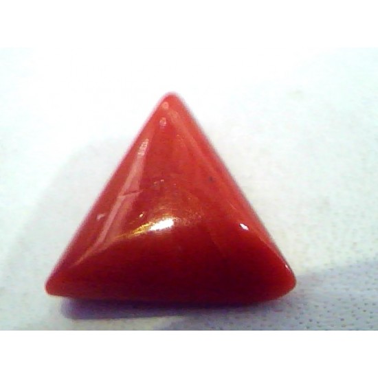 4.27 Carat Natural Italian Triangle Red Coral Moonga Gemstone