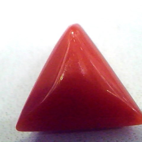 4.50 Carat Natural Italian Triangle Red Coral Moonga Gemstone
