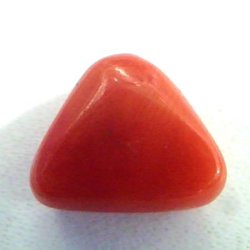 4.52 Ct 5.02 Ratti Natural Italian Triangle Red Coral Moonga Gemstone
