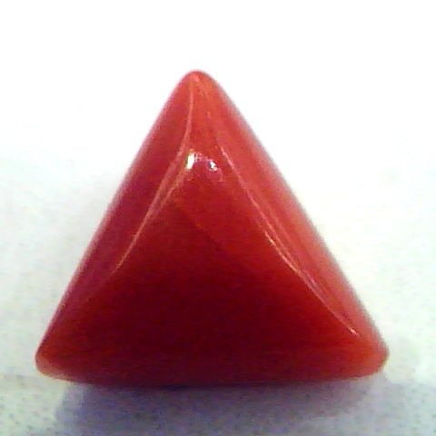4.80 Carat Natural Italian Triangle Red Coral Moonga Gemstone