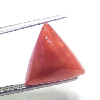 6.00 Ct 6.66 Ratti Natural Italian Triangle Red Coral Moonga Gemstone