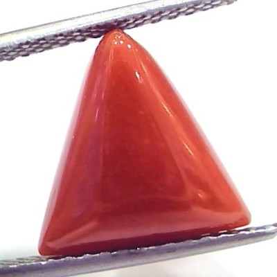6.61 Ct 11 Ratti Natural Italian Triangle Red Coral Moonga Gemstone