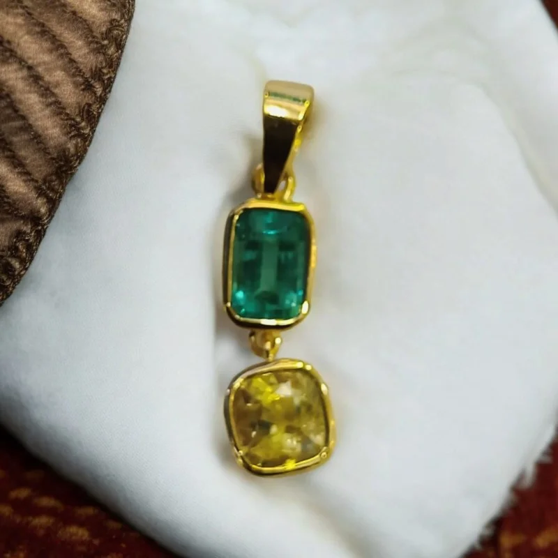 Gemstone Multiple Stone Pendant Design For All Metal