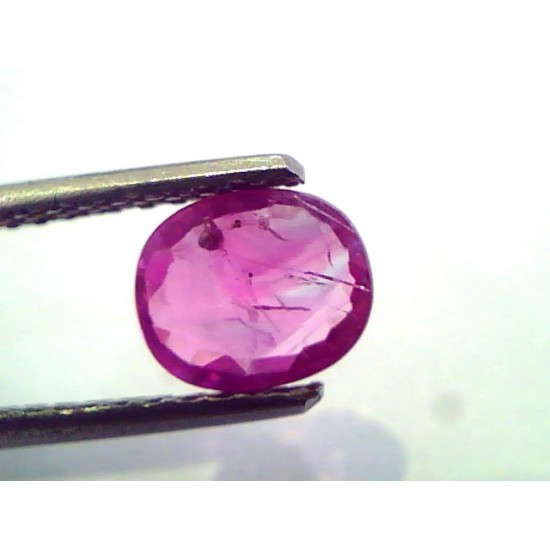 1.27 Ct Certified Unheated Untreted Natural Old Burma Mines Ruby
