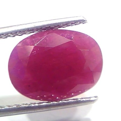 5.00 Ct Certified Unheated Untreated Natural New Burma Ruby Manik Stone