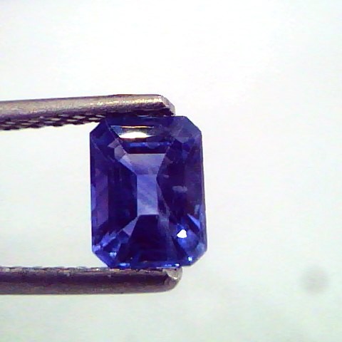 1.08 Ct Emerald Cut Unheated Natural Ceylon Blue Sapphire AA