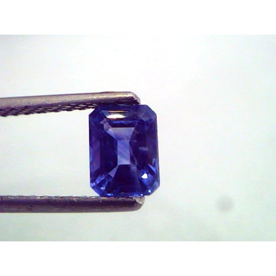 1.08 Ct Emerald Cut Unheated Natural Ceylon Blue Sapphire AA