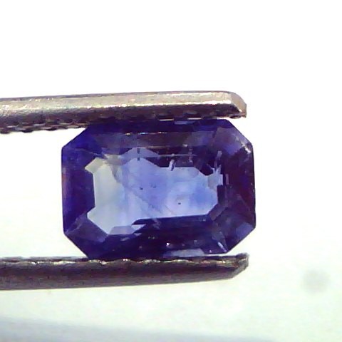 1.28 Ct Emerald Cut Unheated Natural Ceylon Blue Sapphire AA