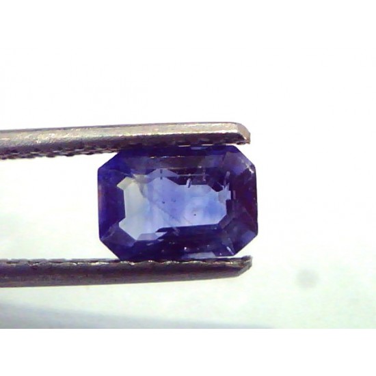 1.28 Ct Emerald Cut Unheated Natural Ceylon Blue Sapphire AA