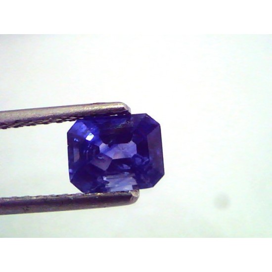 1.41 Ct Emerald Cut Unheated Natural Ceylon Blue Sapphire/Neelam