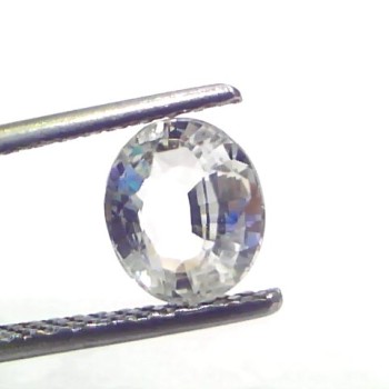 2.55 Ct Certified Unheated Untreated Natural Ceylon White Sapphire