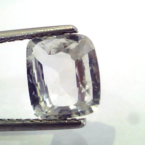 3.24 Ct Unheated Untreated Natural Premium White Sapphire/Safed Pukhraj