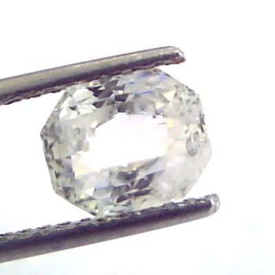 3.33 Ct Unheated Untreated Natural White Sapphire Safed Pukhraj AAA