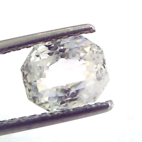 3.33 Ct Unheated Untreated Natural White Sapphire Safed Pukhraj AAA