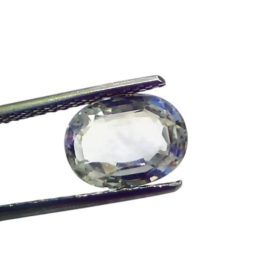 3.55 Ct GII Certified Unheated Untreated Natural Ceylon White Sapphire AAA