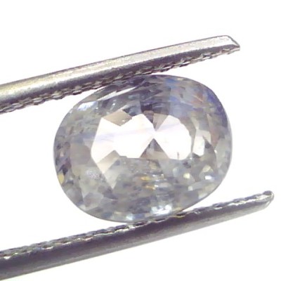 4.00 Ct Unheated Untreated Natural Ceylon White Sapphire Safed Pukhraj