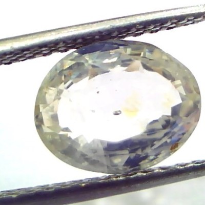 4.12 Ct Unheated Untreated Natural Ceylon White Sapphire Safed Pukhraj