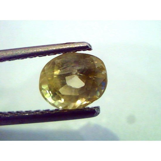 1.79 Ct Unheated Untreated Natural Ceylon Yellow Sapphire Pukhraj