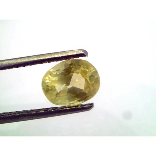 1.77 Ct Unheated Untreated Natural Ceylon Yellow Sapphire Pukhraj