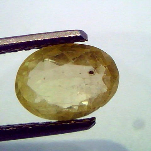 2.03 Ct Unheated Untreated Natural Ceylon Yellow Sapphire Pukhraj