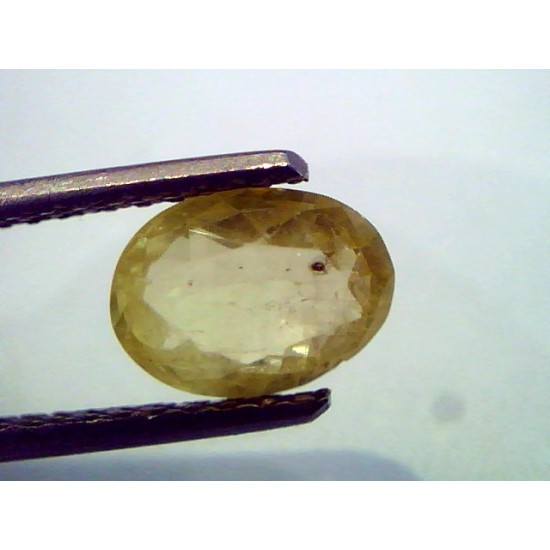 2.03 Ct Unheated Untreated Natural Ceylon Yellow Sapphire Pukhraj