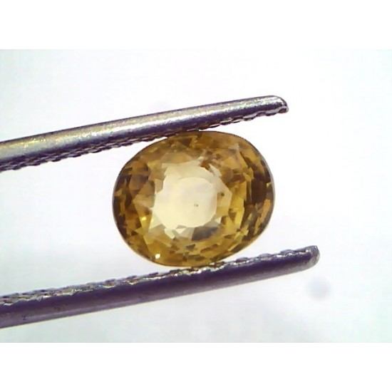 2.12 Ct GII Certified Unheated Untreated Natural Ceylon Yellow Sapphire