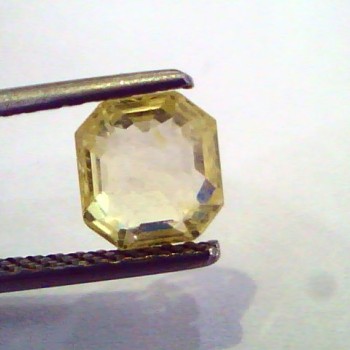 2.23 Ct Unheated Untreated Emerald Cut Natural Ceylon Yellow Sapphire