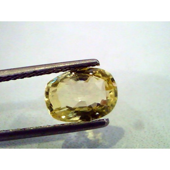 2.51 Ct Unheated Untreated Natural Ceylon Yellow Sapphire Gems