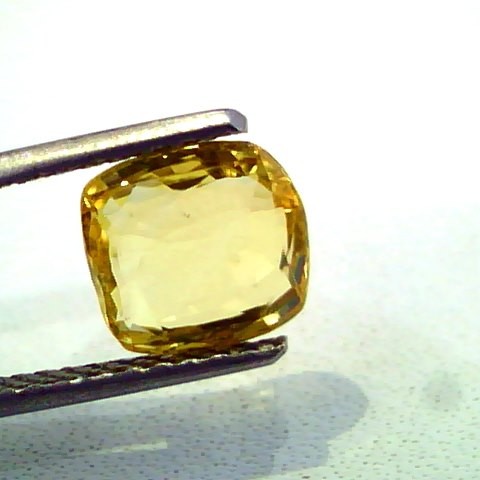 2.57 Ct Unheated Untreated Natural Ceylon Yellow Sapphire AAAAA