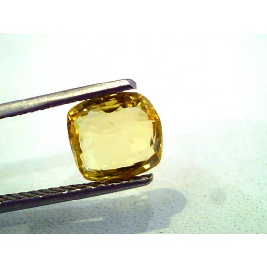 2.57 Ct Unheated Untreated Natural Ceylon Yellow Sapphire AAAAA