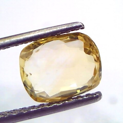 2.57 Ct GII Certified Unheated Untreated Natural Ceylon Yellow Sapphire