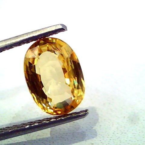 2.96 Ct Unheated Untreated Natural Ceylon Yellow Sapphire AAAAA