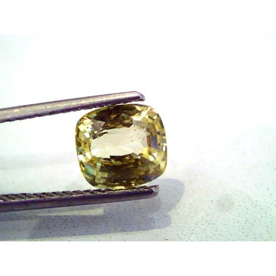 3.08 Ct Unheated Untreated Natural Ceylon Yellow Sapphire A++