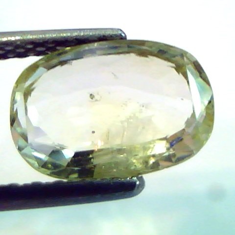 3.2 Ct Unheated Untreated Natural Ceylon Yellow Sapphire/Pukhraj